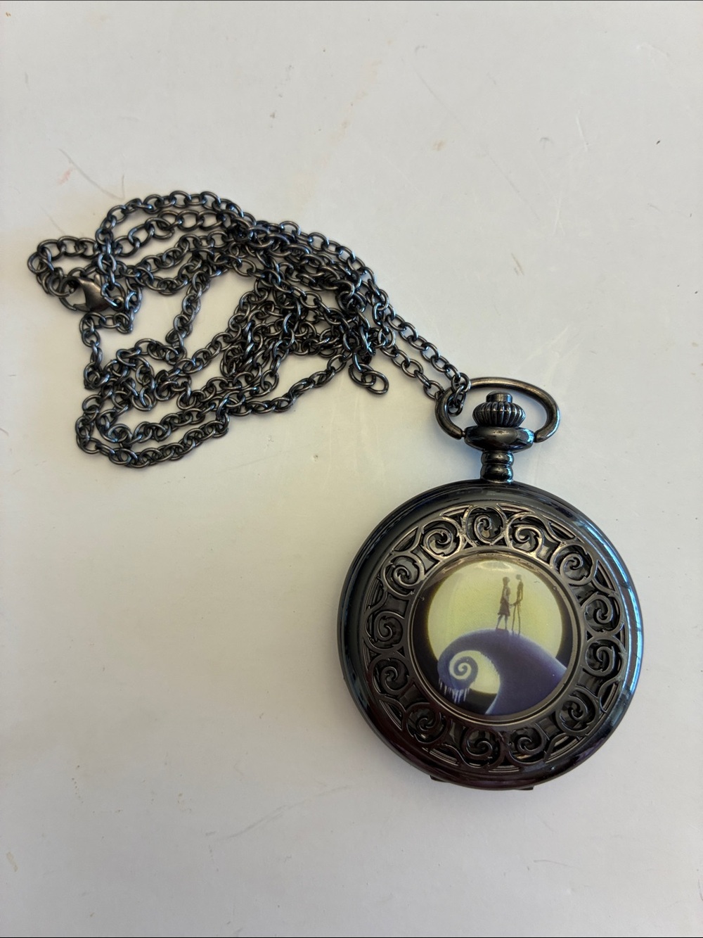 “Spiral Hill” Scene Pocket Watch Necklace